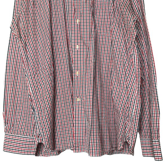 Barbour Check Collared Button Down Shirt Cotton Red Blue Long Sleeve Men's XXL - Picture 6 of 12